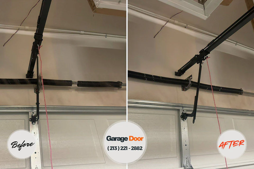 Before and after: garage door repair Aquia Harbour, VA
